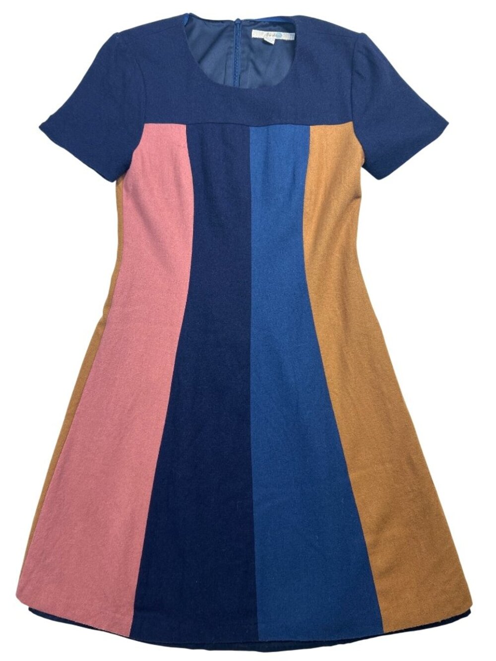 Boden Panel Patsy Colorblock Dress Women's 6L Wool Blend Preppy Office Career